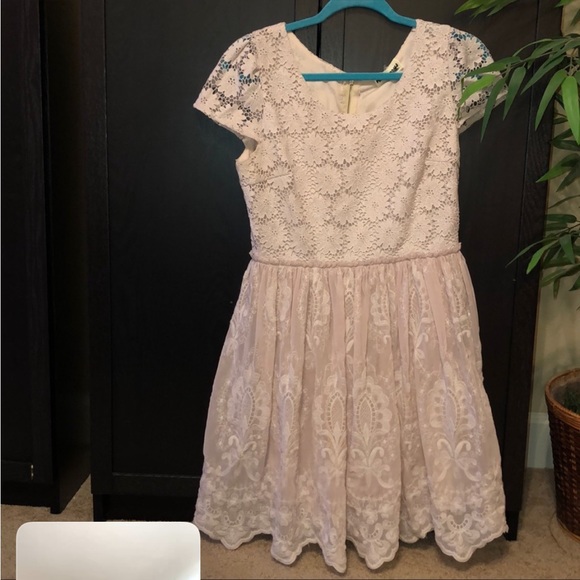 Miu Miu Prada Vintage Silk Lace cap sleeve dress 6 neutral ecru -  threedaughtersproperties.com